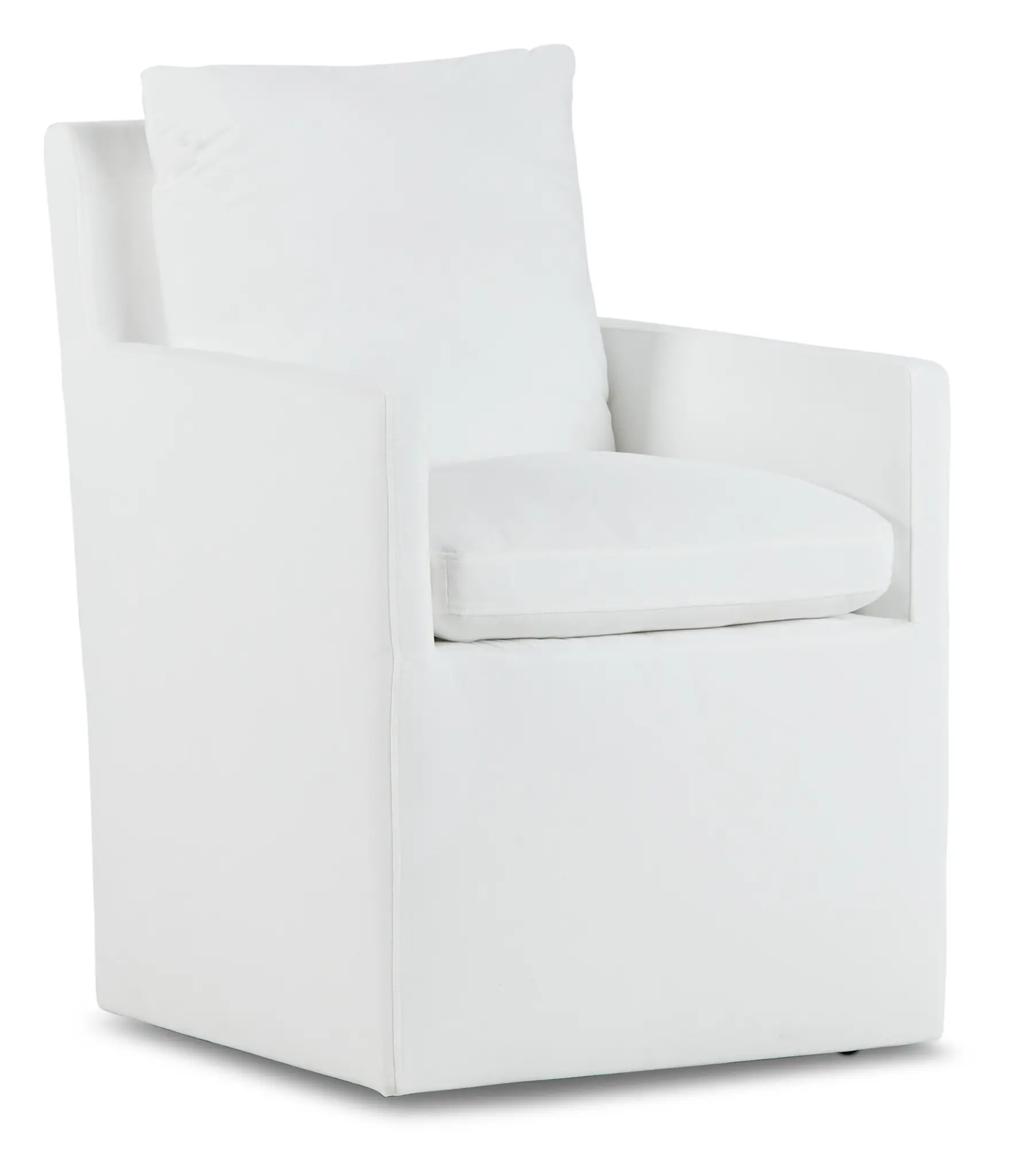 Auden White Castored Upholstered Arm Chair Auden White Castored Upholstered Arm Chair