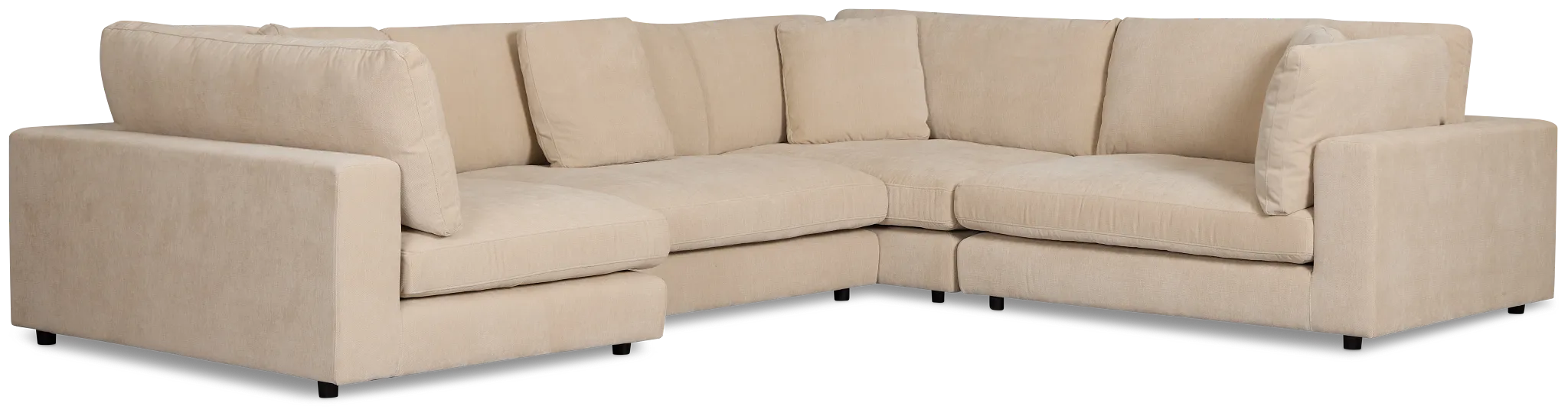 Lounge Light Beige Fabric Medium Left Chaise Sectional