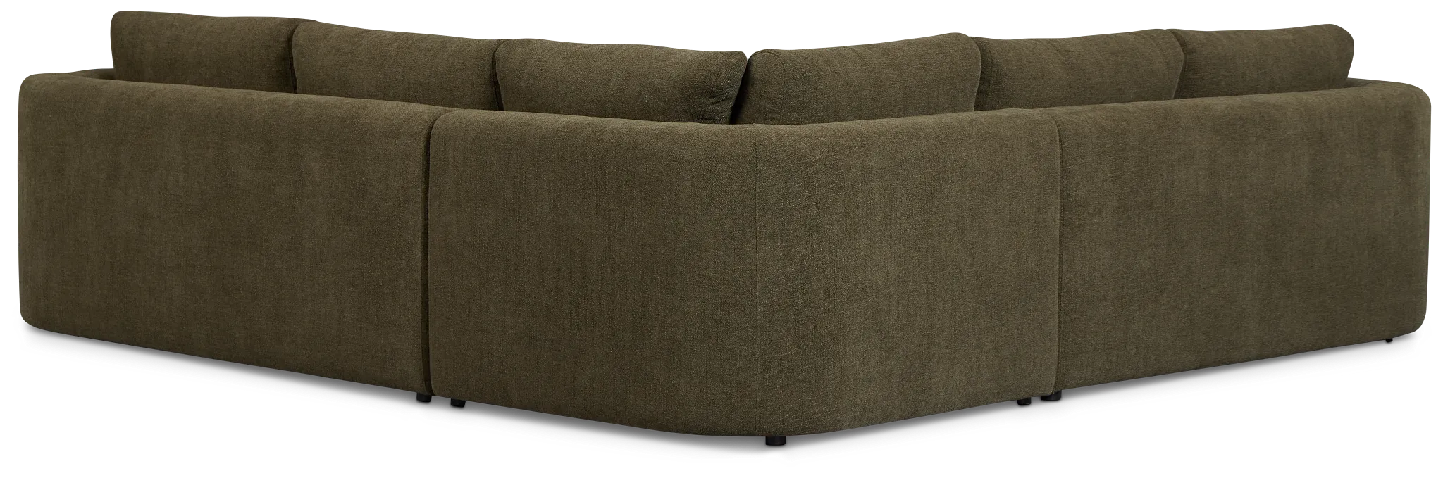 Alma Dark Green Fabric Small 2-arm Wedge Sectional