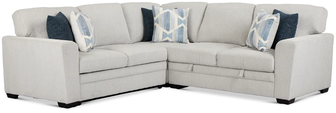 Everly Gray Fabric Small 2-arm Left Sleeper Storage Sectional