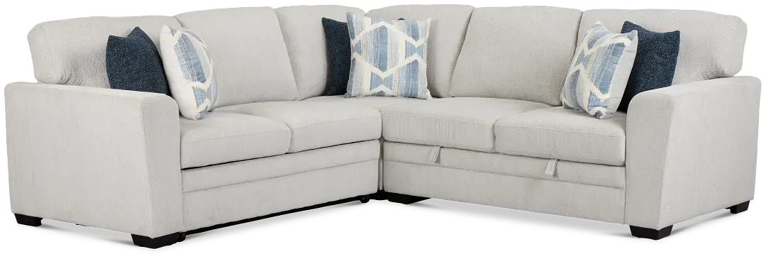 Everly Gray Fabric Small 2-arm Left Sleeper Storage Sectional Everly Gray Fabric Small 2-arm Left Sleeper Storage Sectional