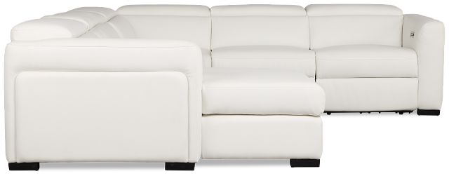 Melody White Storage Small Dual Power Left Chaise Sectional