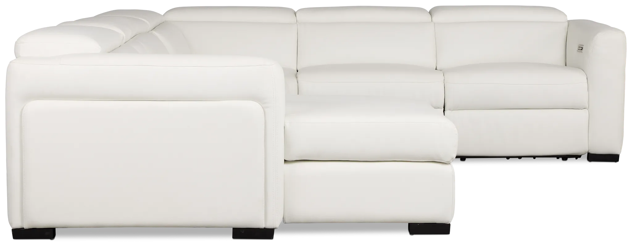 Melody White Storage Small Dual Power Left Chaise Sectional