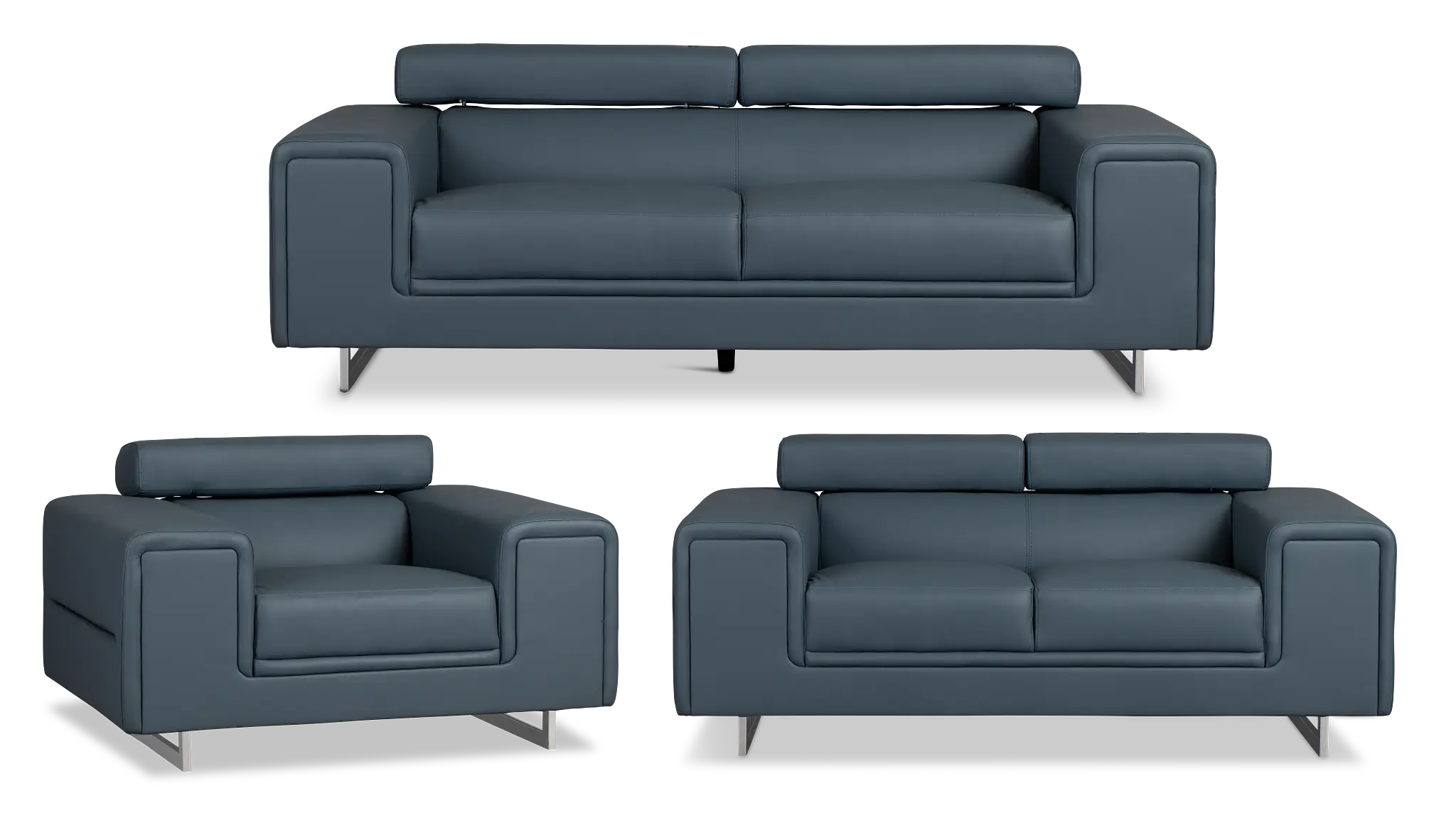 Drew Dark Blue Micro Living Room Drew Dark Blue Micro Living Room