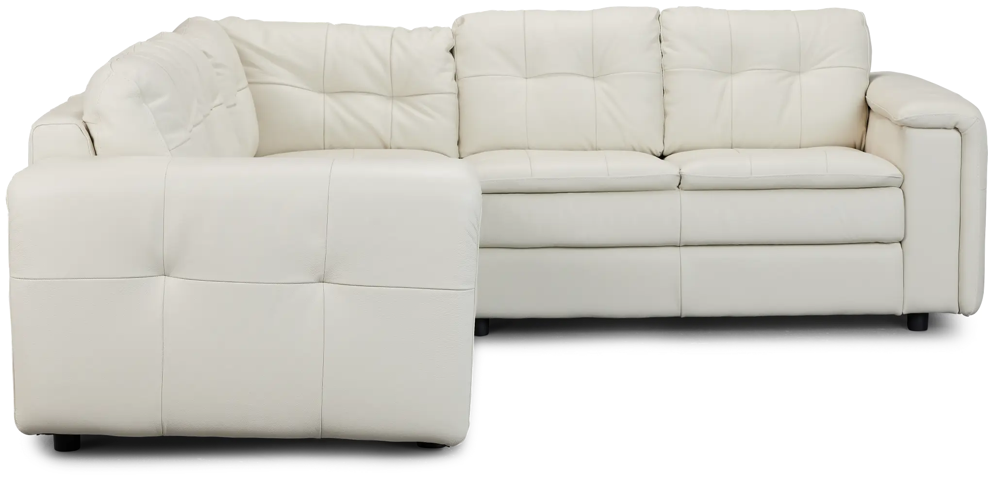 Rowan Light Beige Leather Small Two-arm Sectional Rowan Light Beige Leather Small Two-arm Sectional