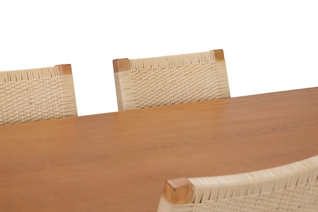 Avila Light Tone Rect Table & 4 Woven Chairs