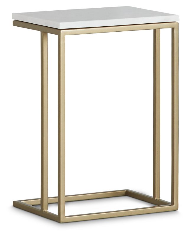 Lexis Gold Marble Chairside Table