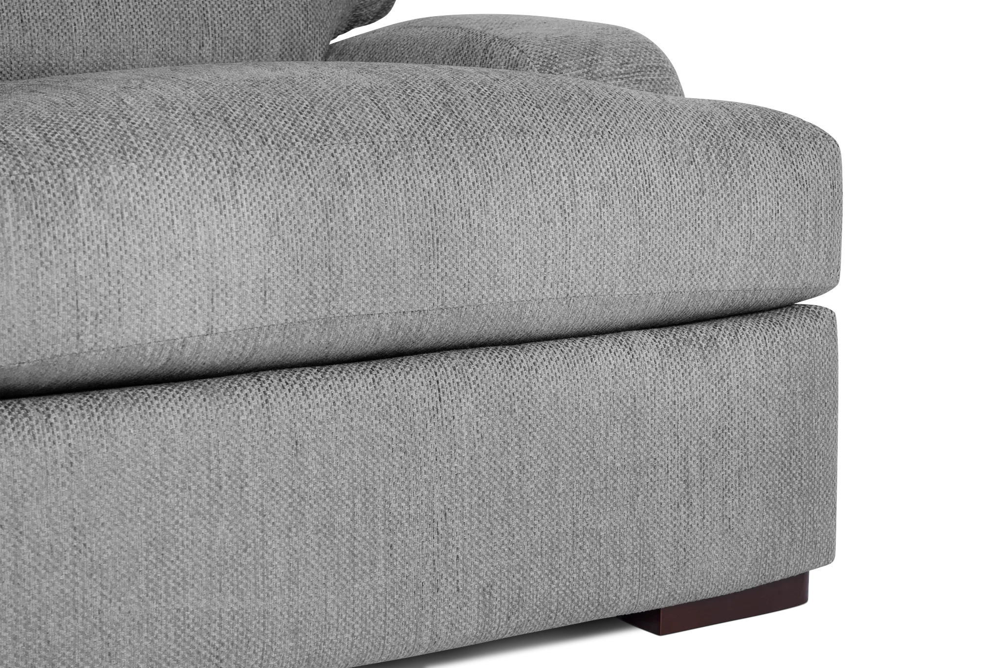 Alpha Light Gray Fabric Small Left Chaise Sectional