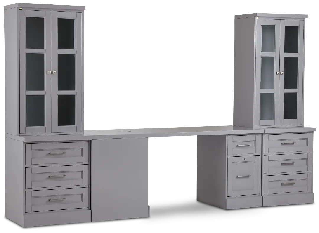 Newport Gray Small Peninsula Drawer Wall Desk Newport Gray Small Peninsula Drawer Wall Desk