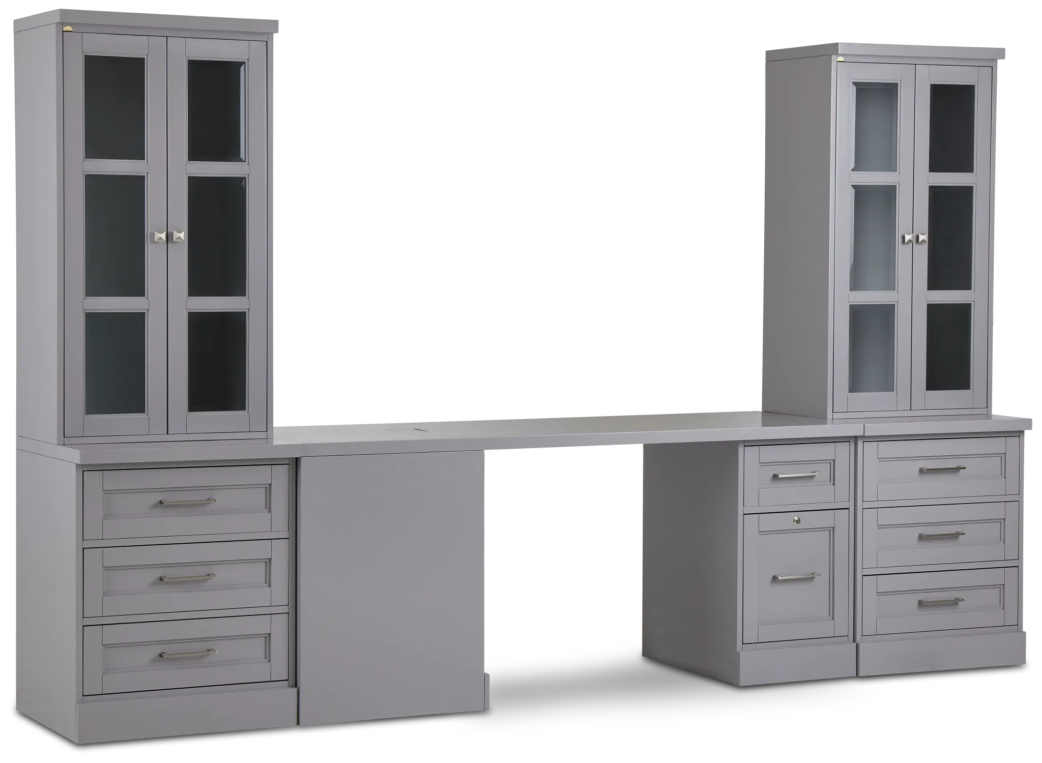Newport Gray Small Peninsula Drawer Wall Desk