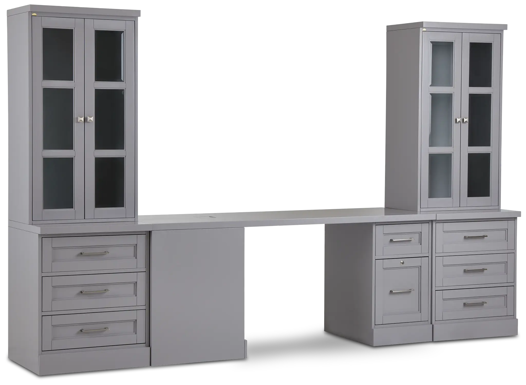 Newport Gray Small Peninsula Drawer Wall Desk Newport Gray Small Peninsula Drawer Wall Desk