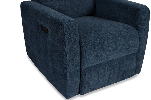 Rae Dark Blue Fabric Power Recliner