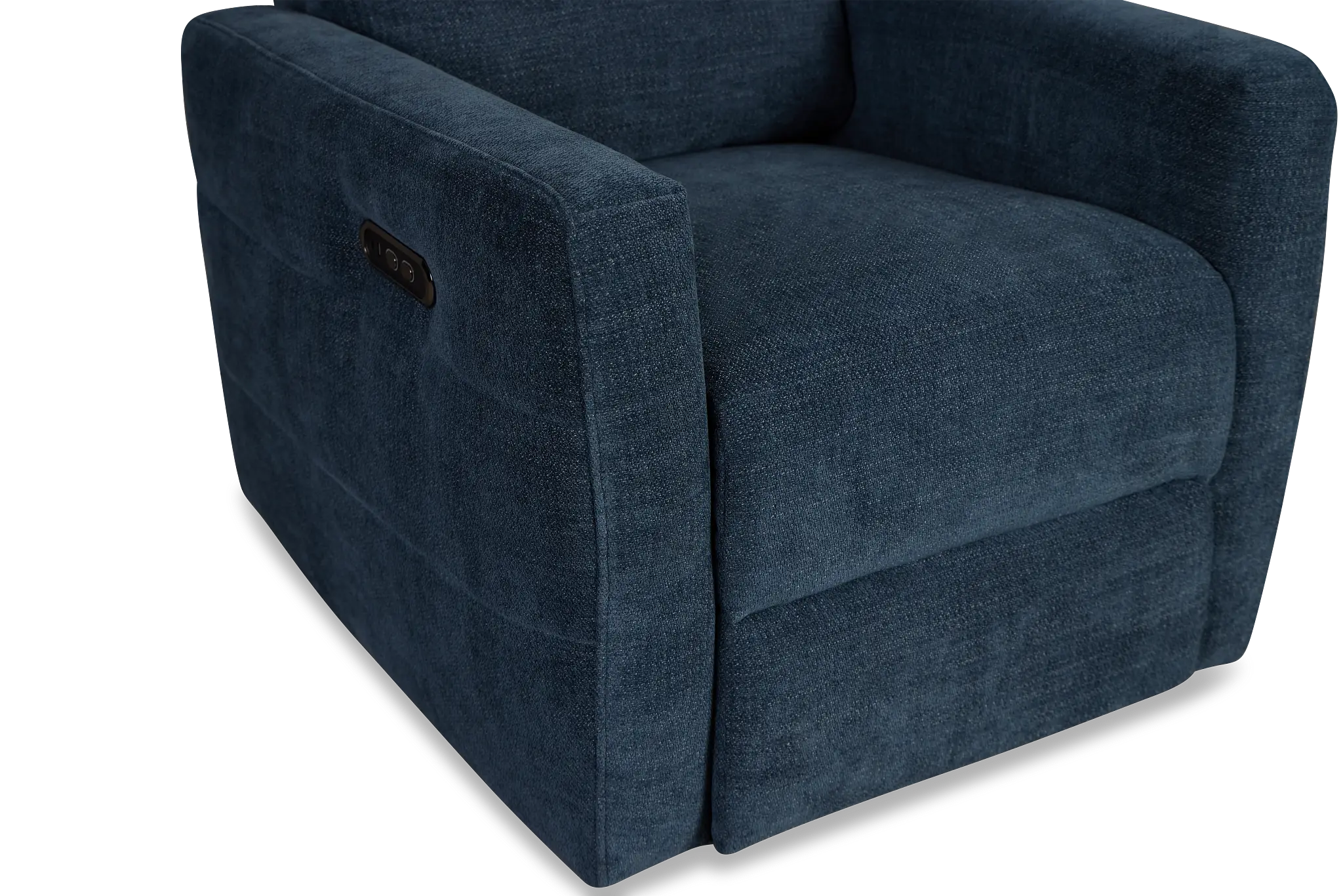 Rae Dark Blue Fabric Power Recliner Rae Dark Blue Fabric Power Recliner