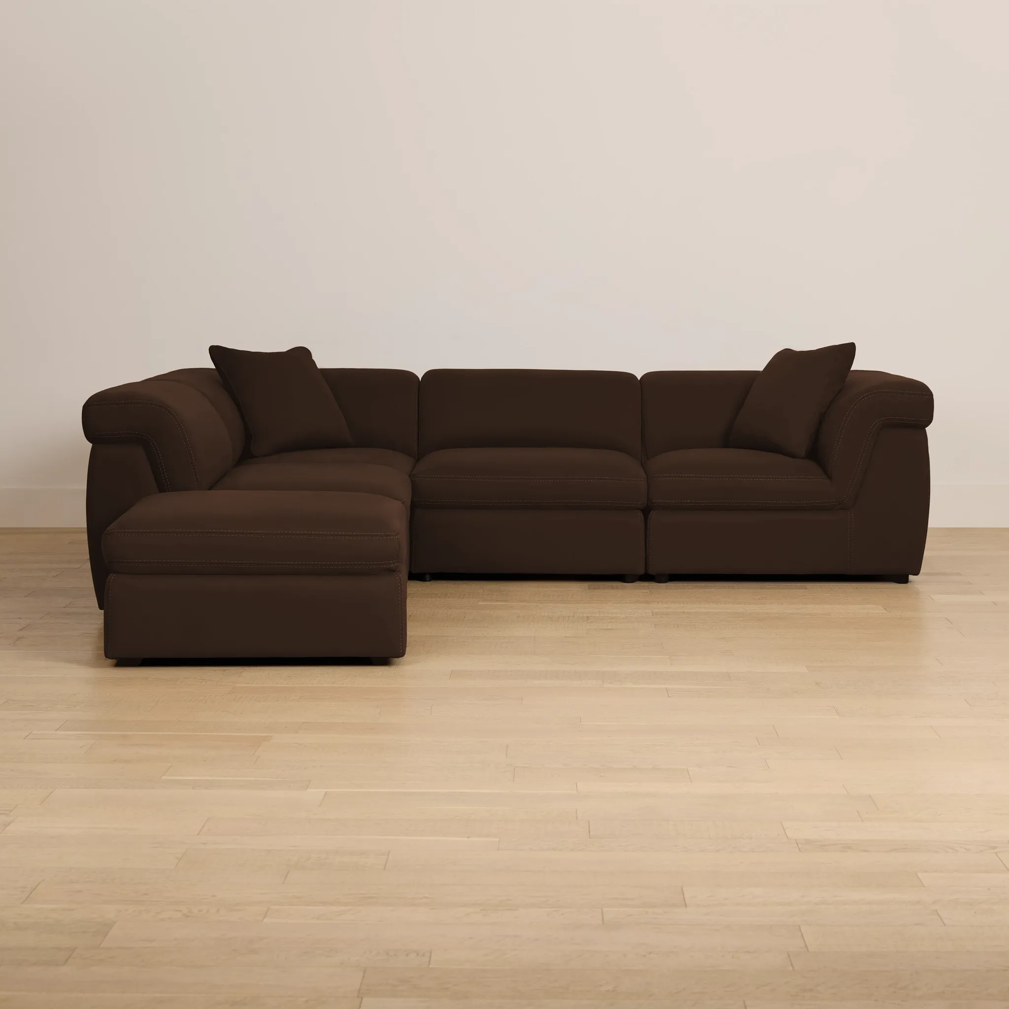 Aria Dark Brown Micro Immersive 5-piece Modular Sectional W/2 Speakers