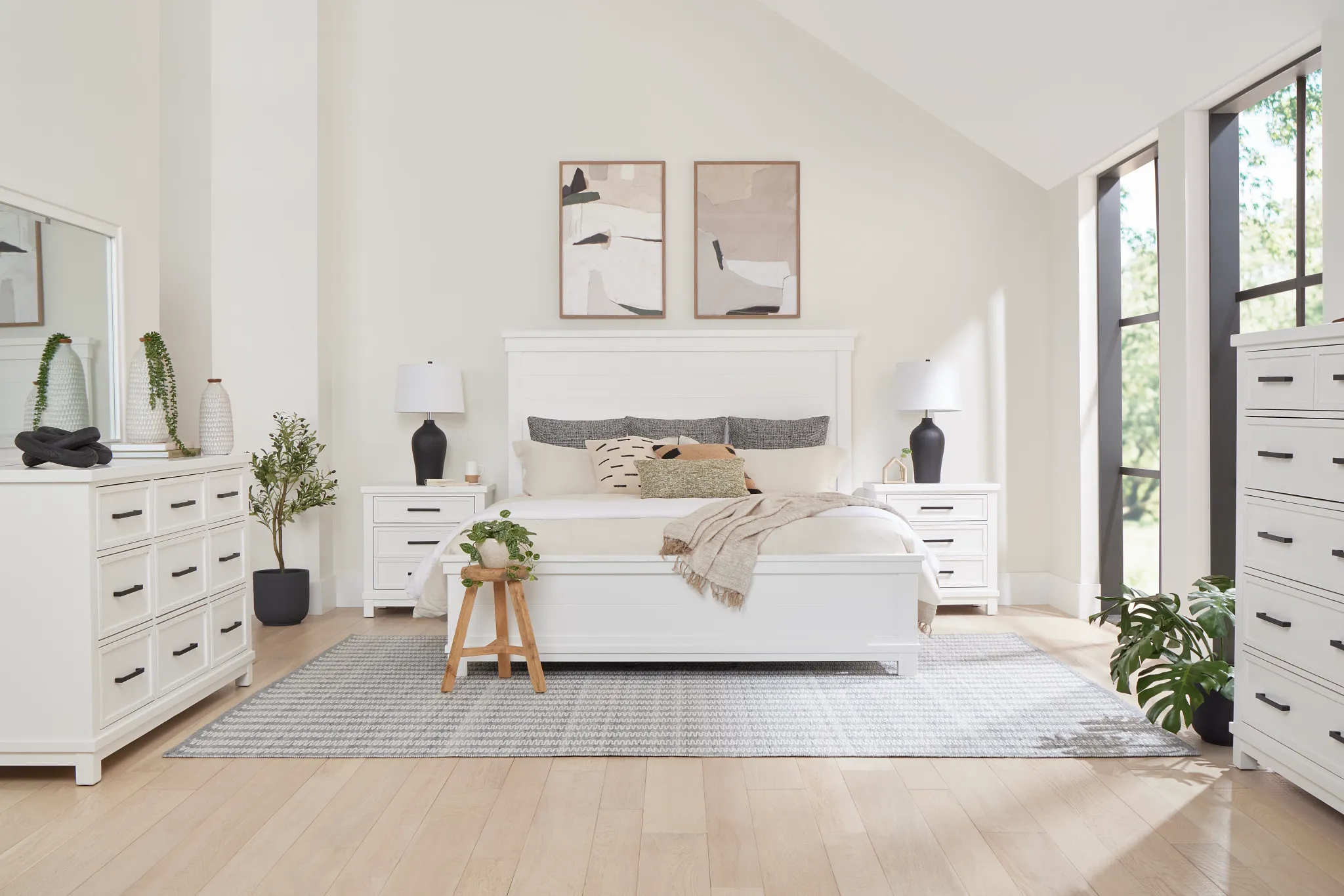 Anton White Panel Bed