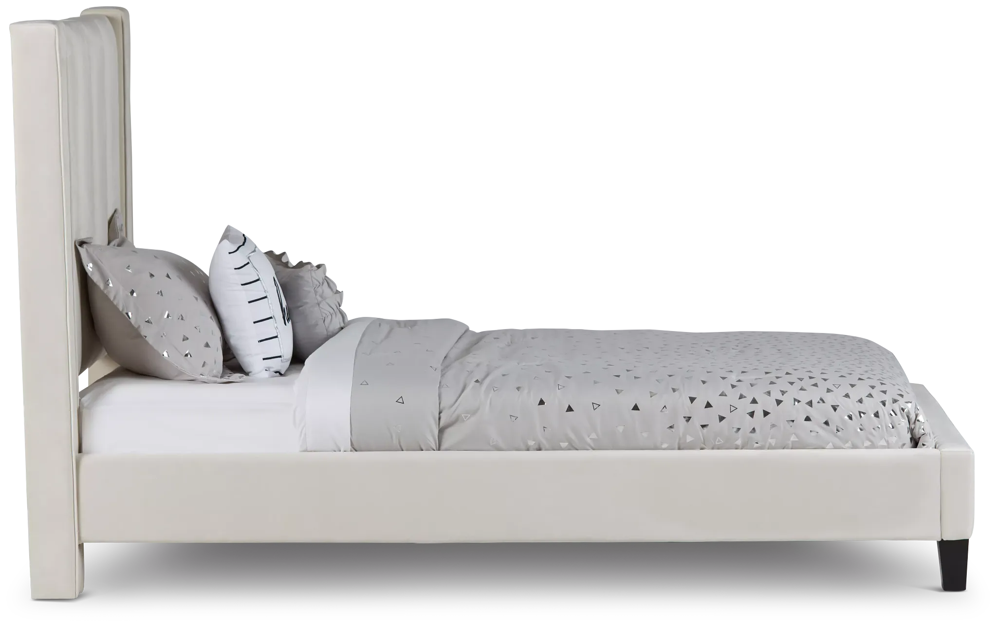 Audrey Beige Velvet Platform Bed