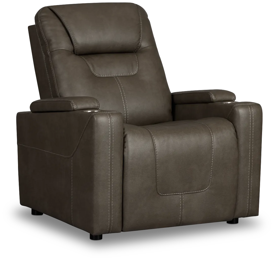 Vantage Dark Gray Micro Power Recliner