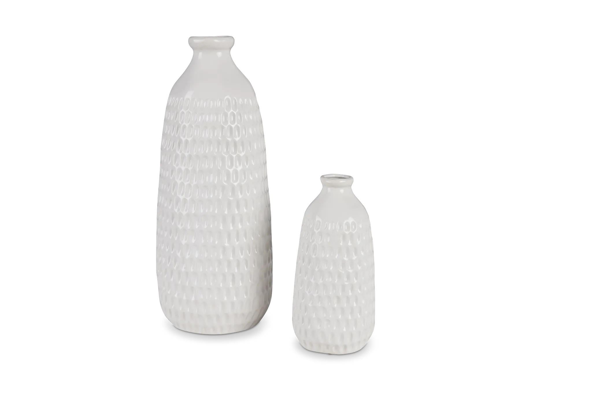 Dimpled White Small Vase