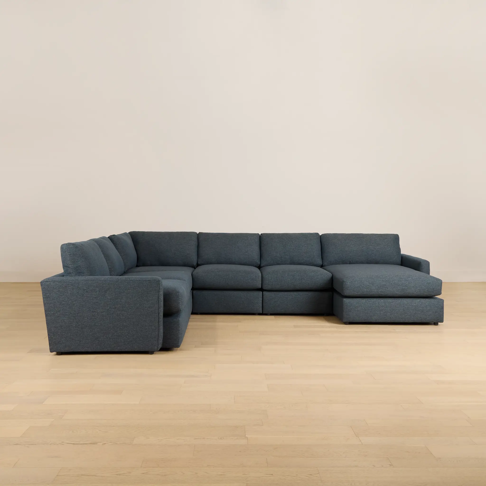 Noah Dark Blue Fabric Large Right Chaise Sectional Noah Dark Blue Fabric Large Right Chaise Sectional