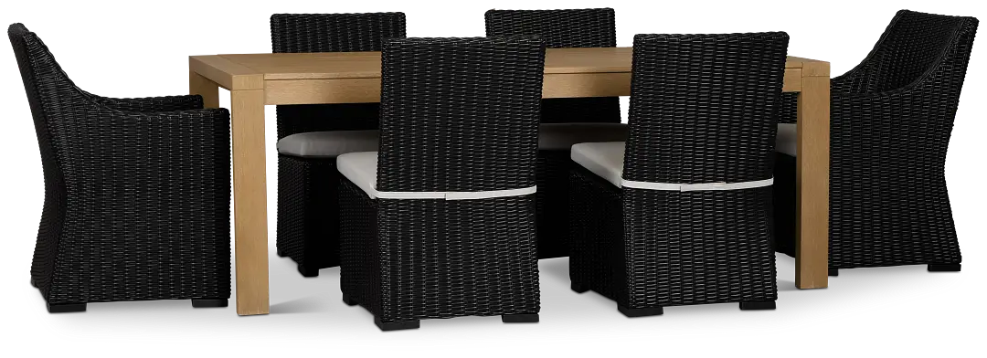 Montecito Mid Tone Table & 6 Chairs With Light Beige Cushions Montecito Mid Tone Table & 6 Chairs With Light Beige Cushions