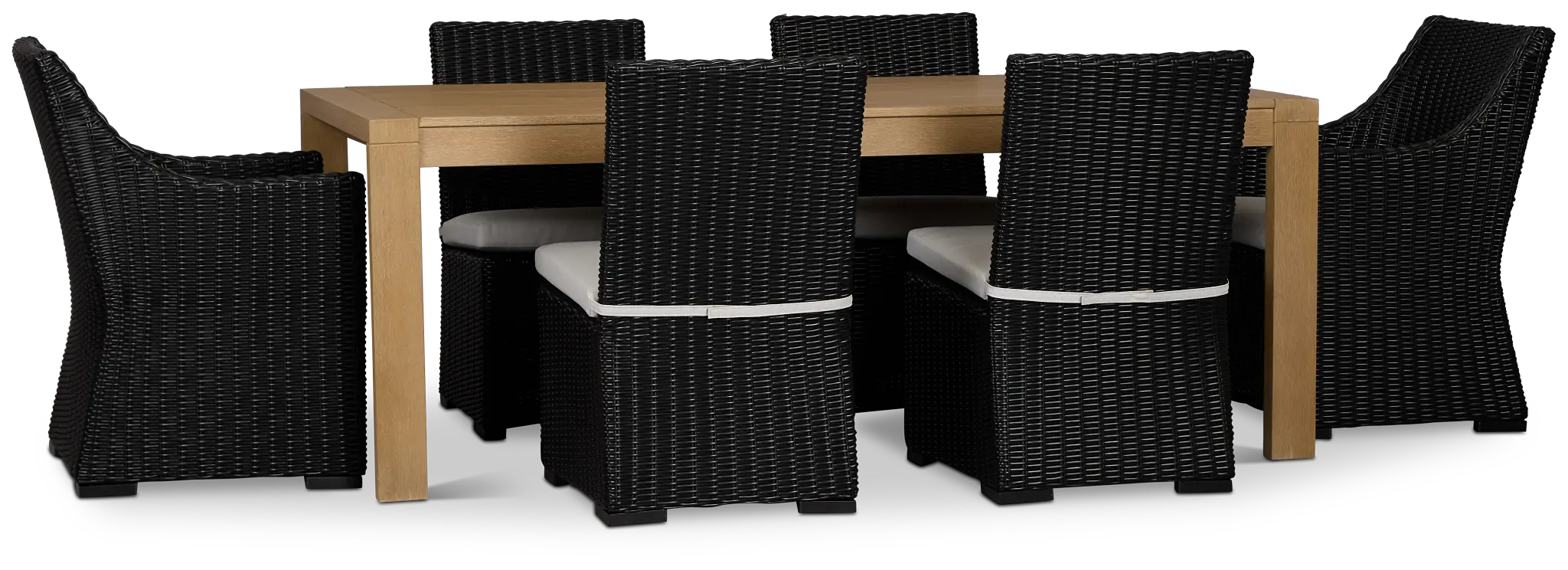 Montecito Mid Tone Table & 6 Chairs With Light Beige Cushions Montecito Mid Tone Table & 6 Chairs With Light Beige Cushions