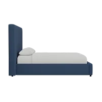 Grayton Revenue Dark Blue 54" Upholstered Platform Bed