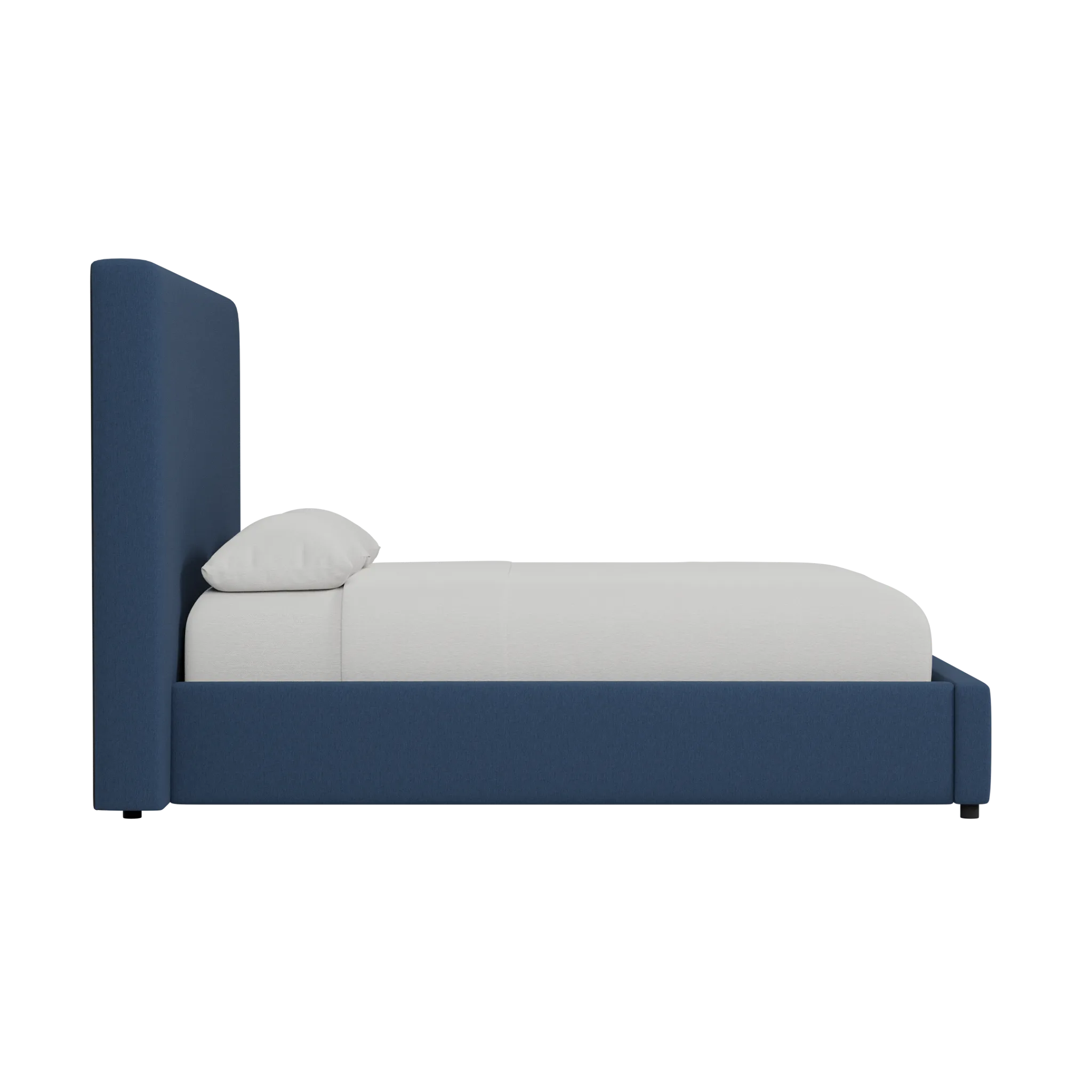 Grayton Revenue Dark Blue 54" Upholstered Platform Bed