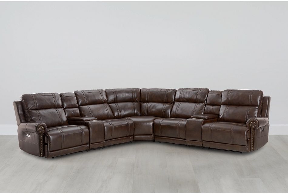 Hunter Dark Brown Micro Large Dual Power Reclining Two Arm