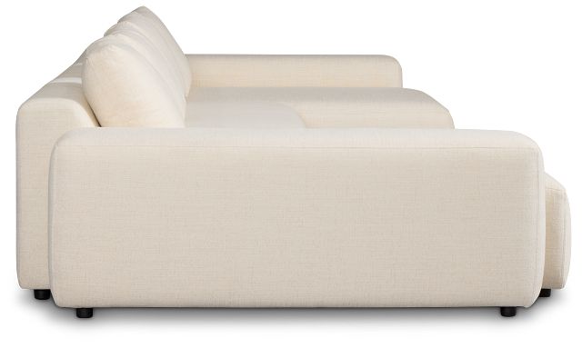 Cleo Light Beige Fabric Double Chaise Sectional