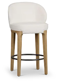 Libby Whitefabric 24" Upholstered Barstool