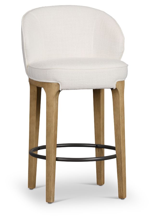 Libby Whitefabric 24" Upholstered Barstool