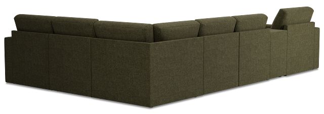 Citymod Green Fabric Large Left Chaise Sectional With Media Console