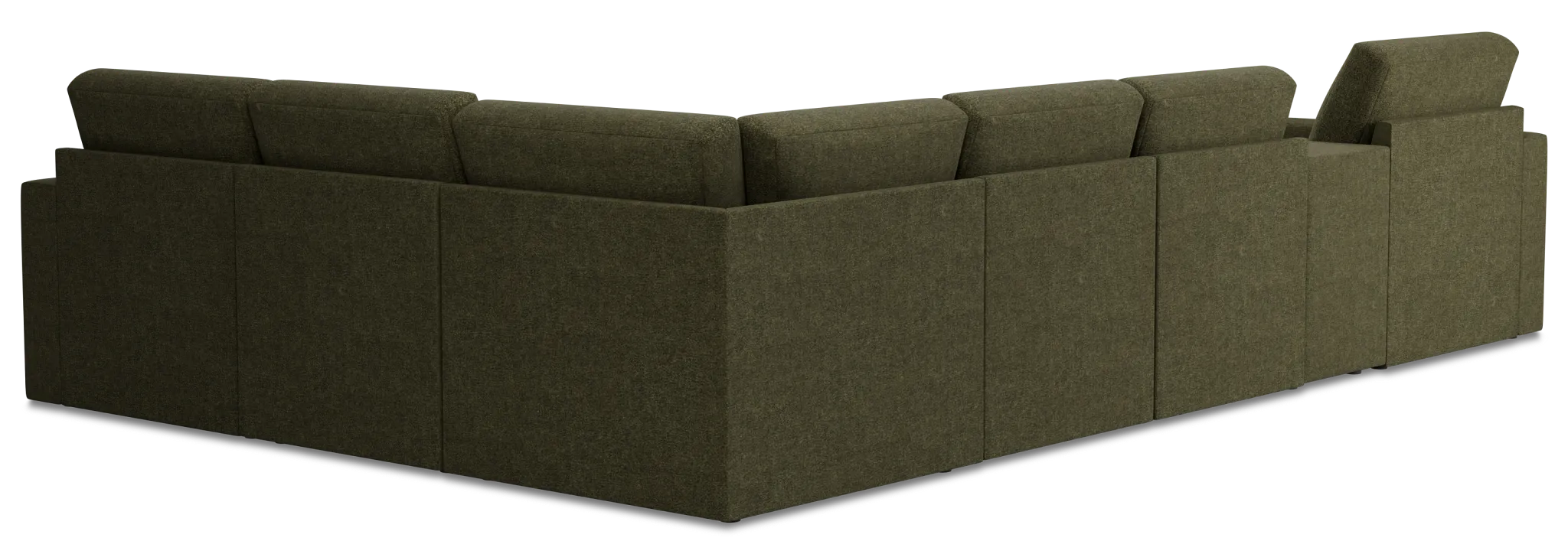 Citymod Green Fabric Large Left Chaise Sectional With Media Console