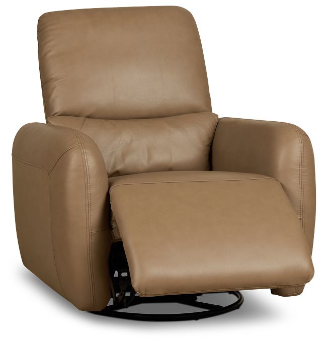 Eve Brown Lthr/vinyl Power Swivel Glider Recliner