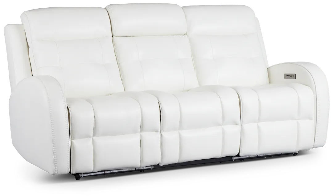 Omega White Micro Power Reclining Sofa