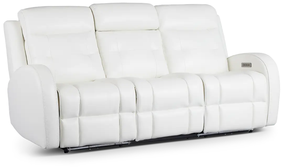 Omega White Micro Power Reclining Sofa Omega White Micro Power Reclining Sofa