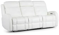 Omega White Micro Power Reclining Sofa