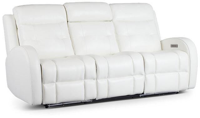 Omega White Micro Power Reclining Sofa