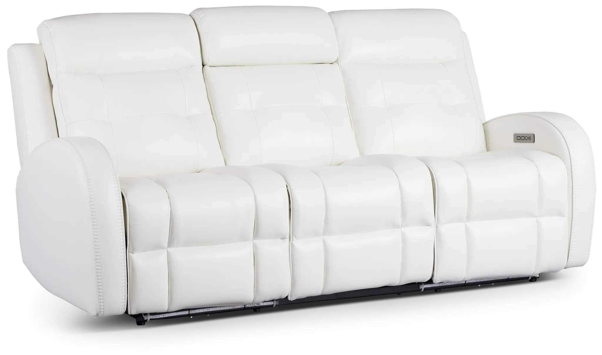 Omega White Micro Power Reclining Sofa
