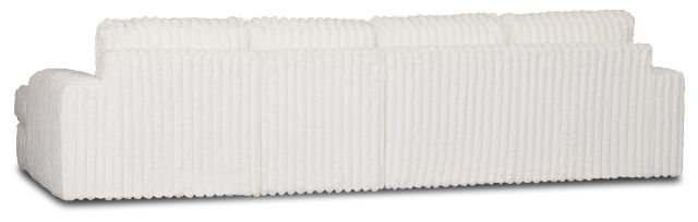 Teddy White Fabric Small Right Chaise Sectional