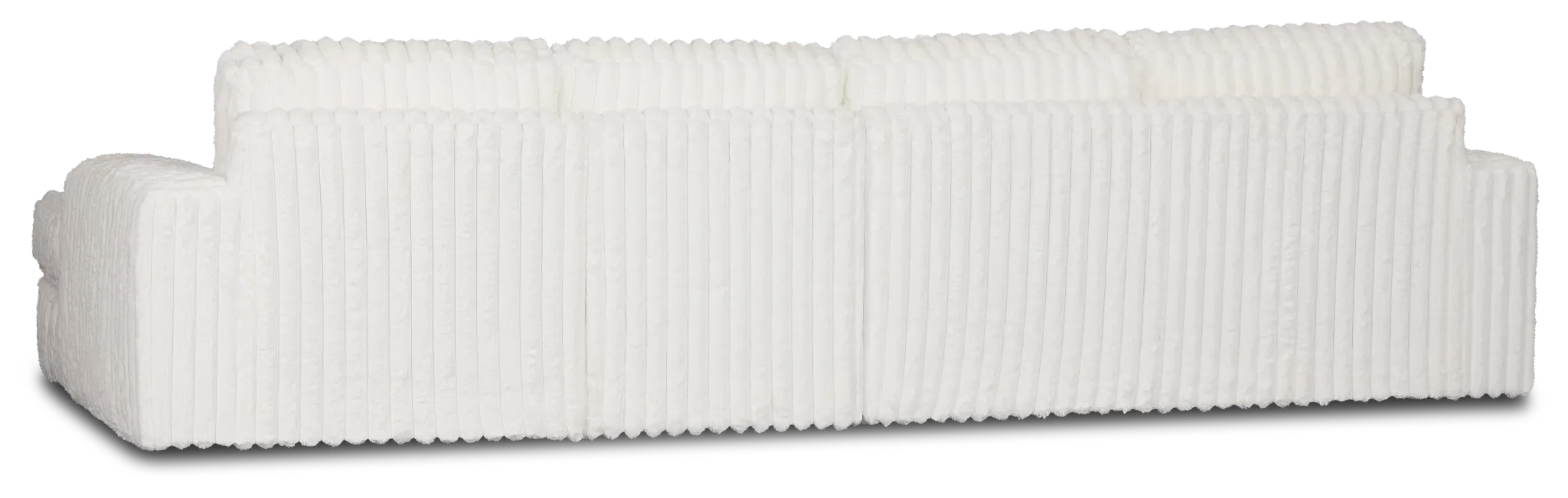 Teddy White Fabric Small Right Chaise Sectional