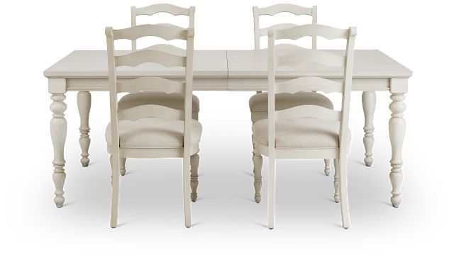 Savannah Ivory Rect Table & 4 Chairs