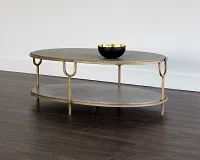 Sonny Gray Oval Coffee Table
