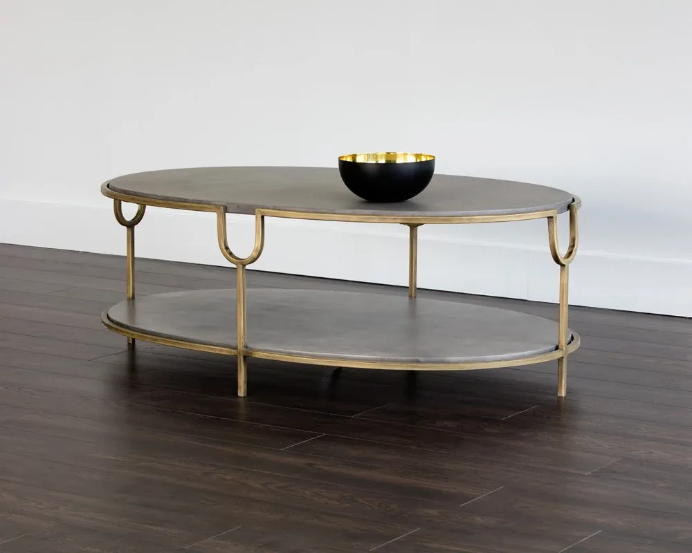 Sonny Gray Oval Coffee Table