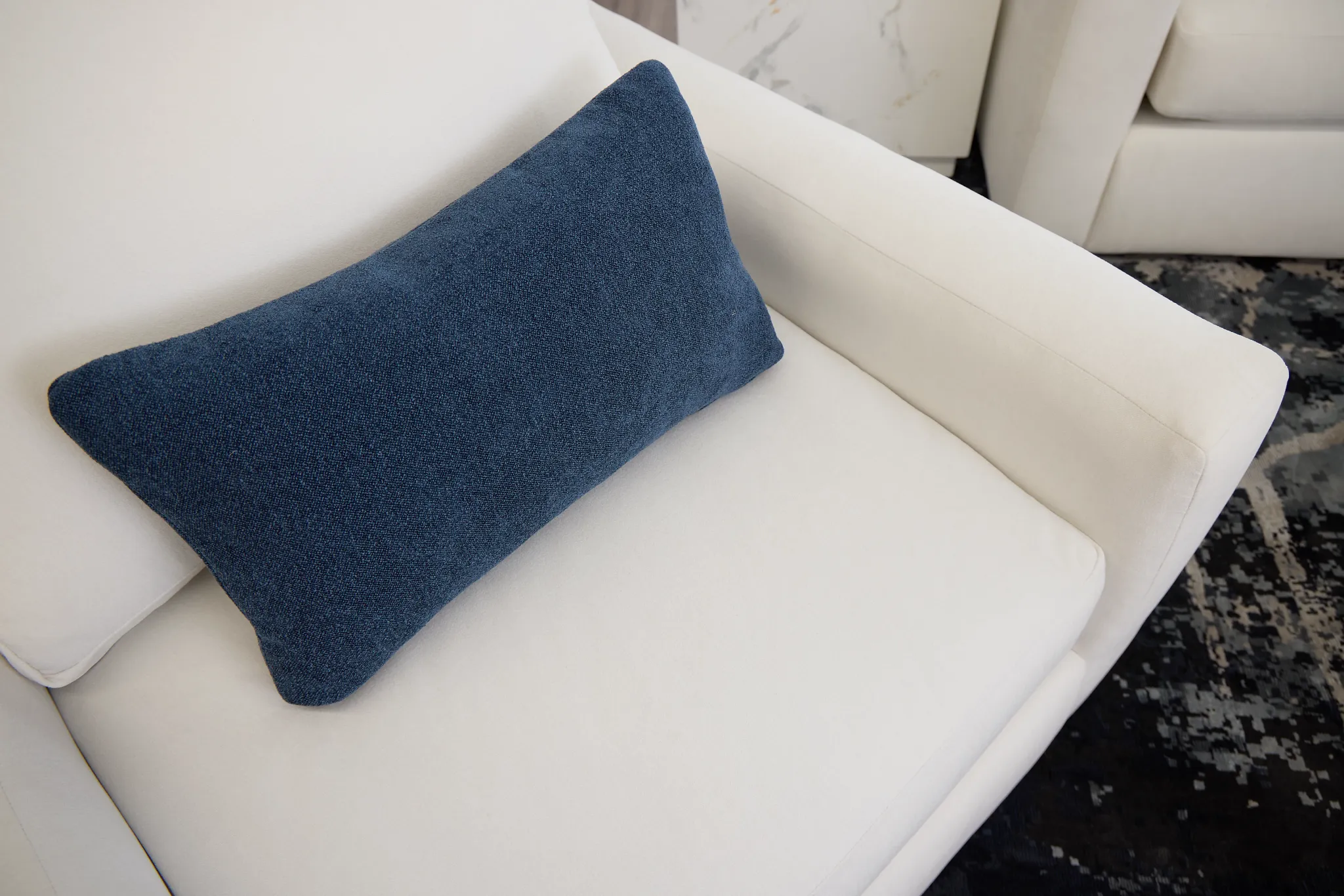Eden Dark Blue Lumbar Accent Pillow