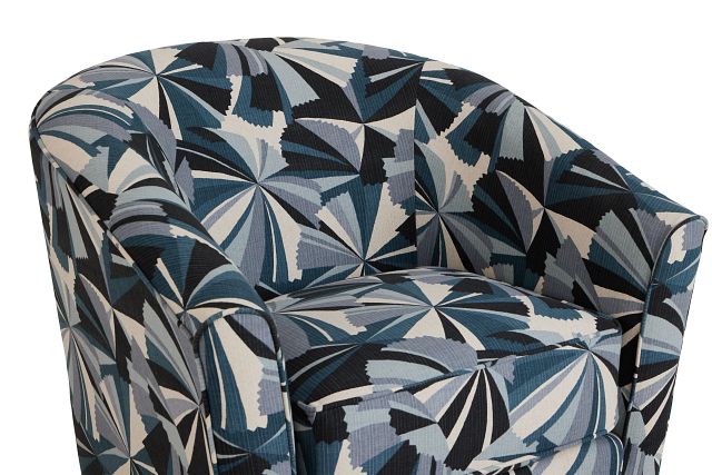 Tina Dark Blue Fabric Accent Chair