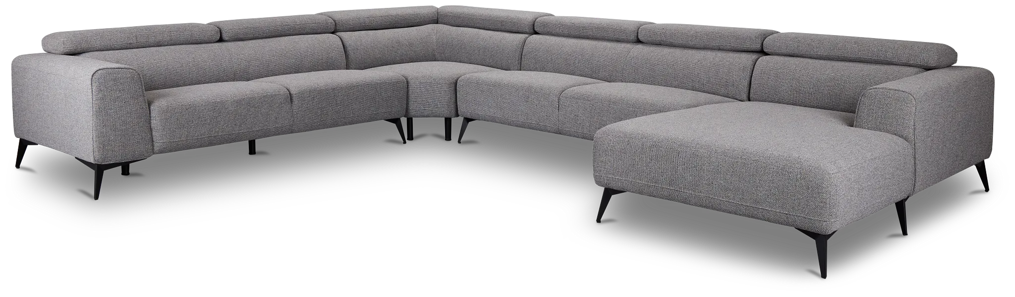 Alina Dark Gray Fabric Medium Right Chaise Sectional