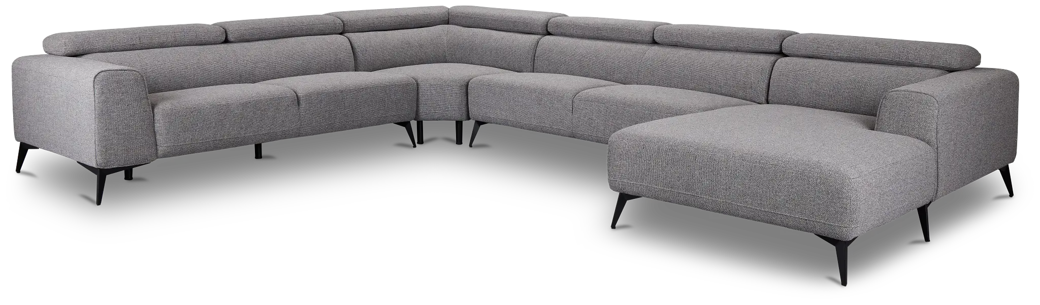 Alina Dark Gray Fabric Medium Right Chaise Sectional Alina Dark Gray Fabric Medium Right Chaise Sectional