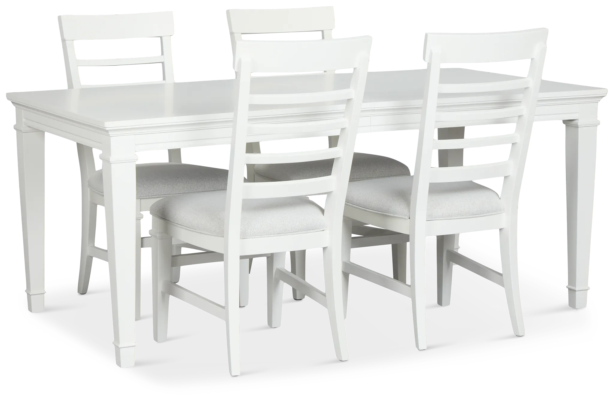 Cape Cod Ivory Rect Table & 4 Upholstered Chairs