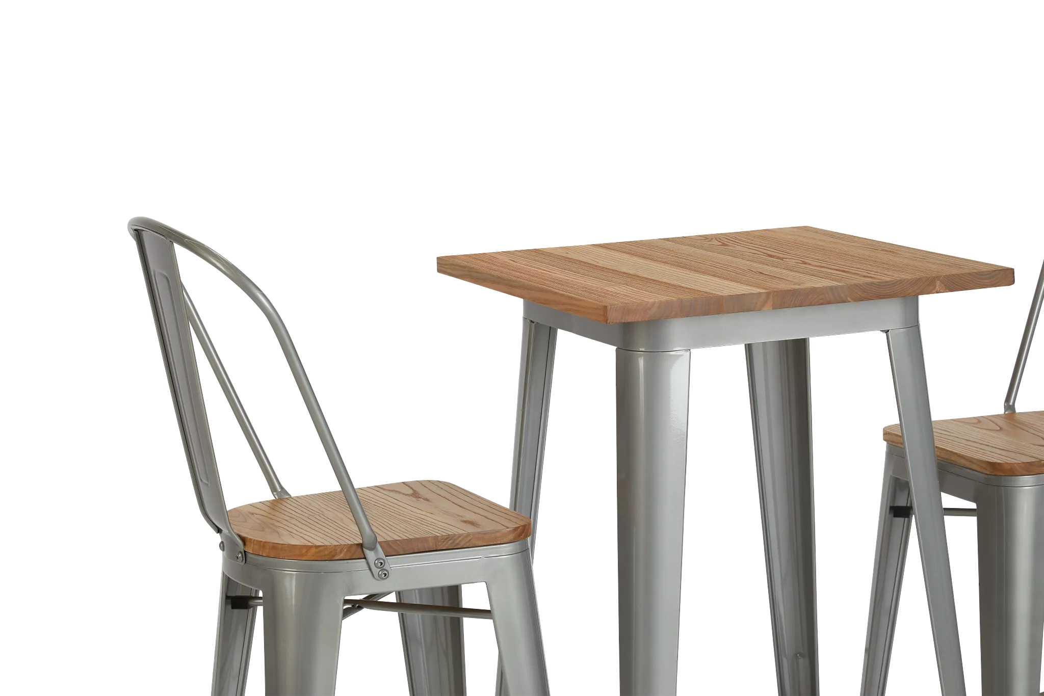 Huntley Light Tone Pub Table & 2 Wood Barstools